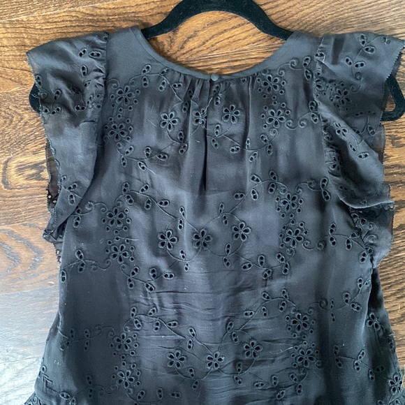 NWT Joie Silk Eyelet Top with Flutter Sleeves, Size XS - Picture 5 of 15